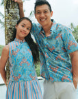 Lil' Tuileries Cheongsam - Navy Tulips / French Florals