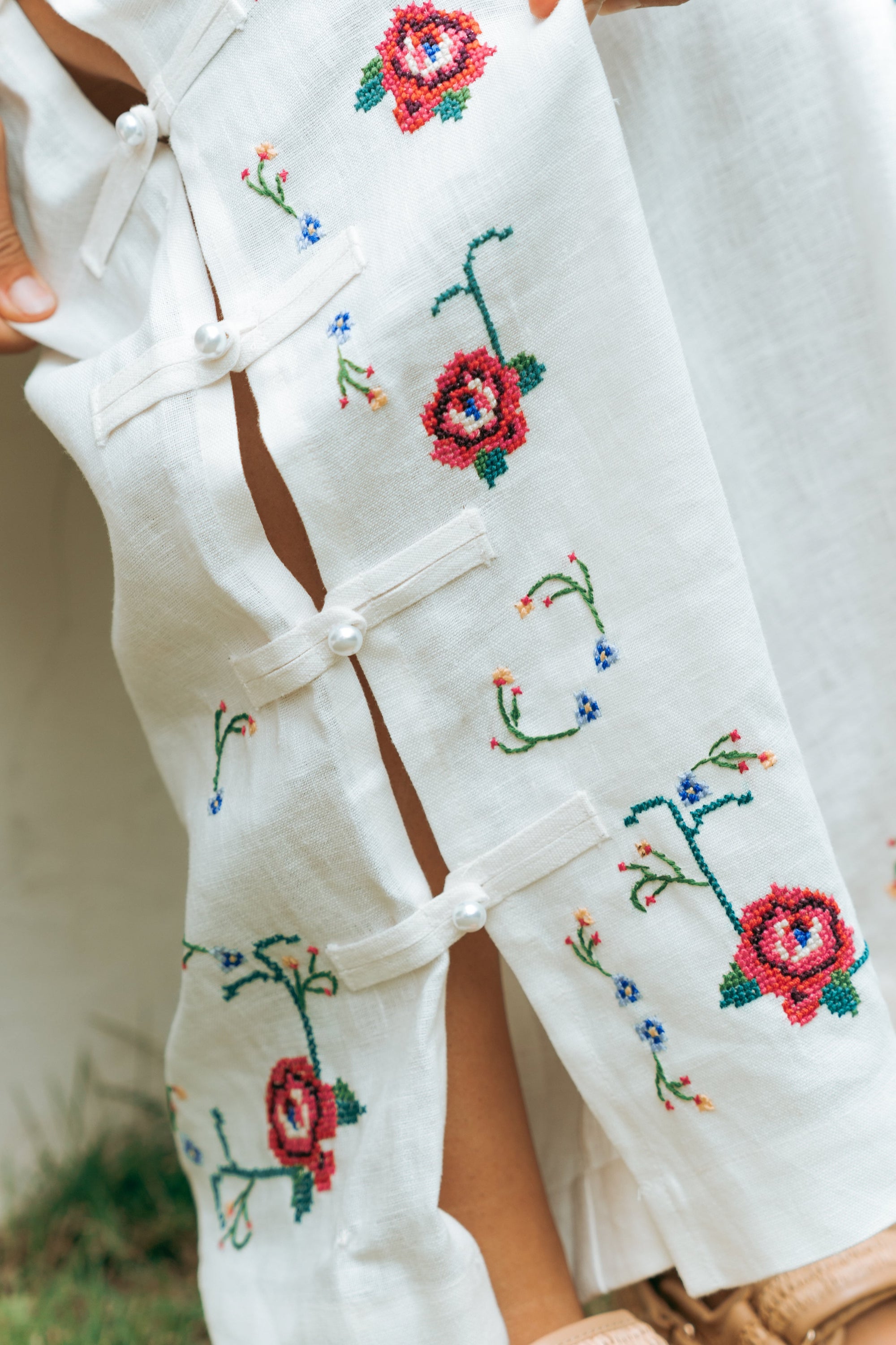 TMP x MarchMay Linen Pants - Cross Stitch Bloom