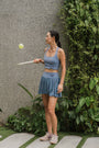 Game On Tulle Skort - Black / Dusty Blue
