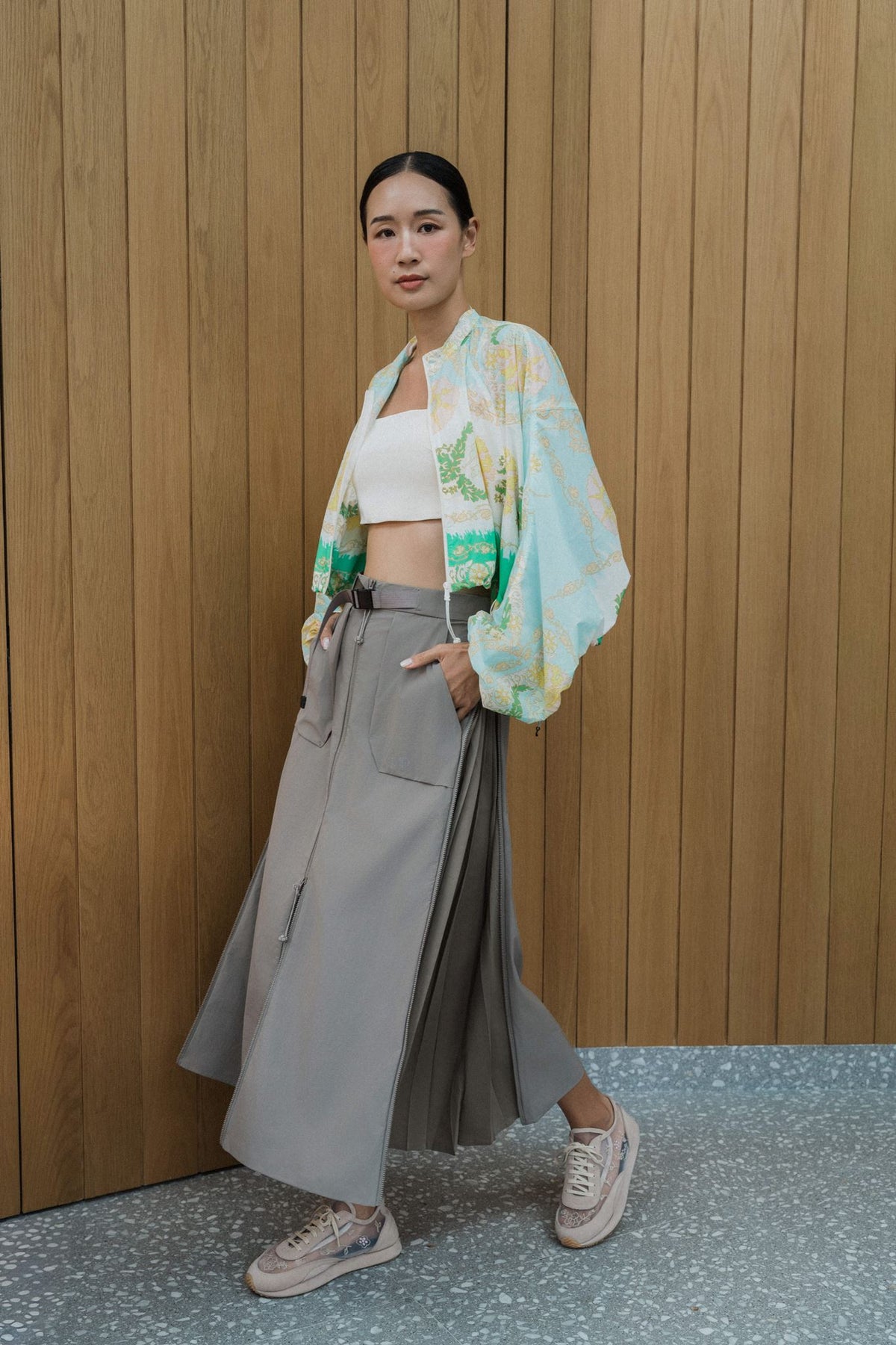 Switch Up Convertible Skirt - Black / Beige