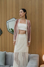 Coastline Crotchet Skirt - Cream / Black / Plum