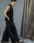 Hikari Beaded Vest - Black / White