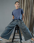 Kendo Wide-Legged Pants- Black / Charcoal BACKORDER