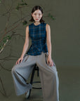Gara Asymetrical Top - Gingham / Stripes