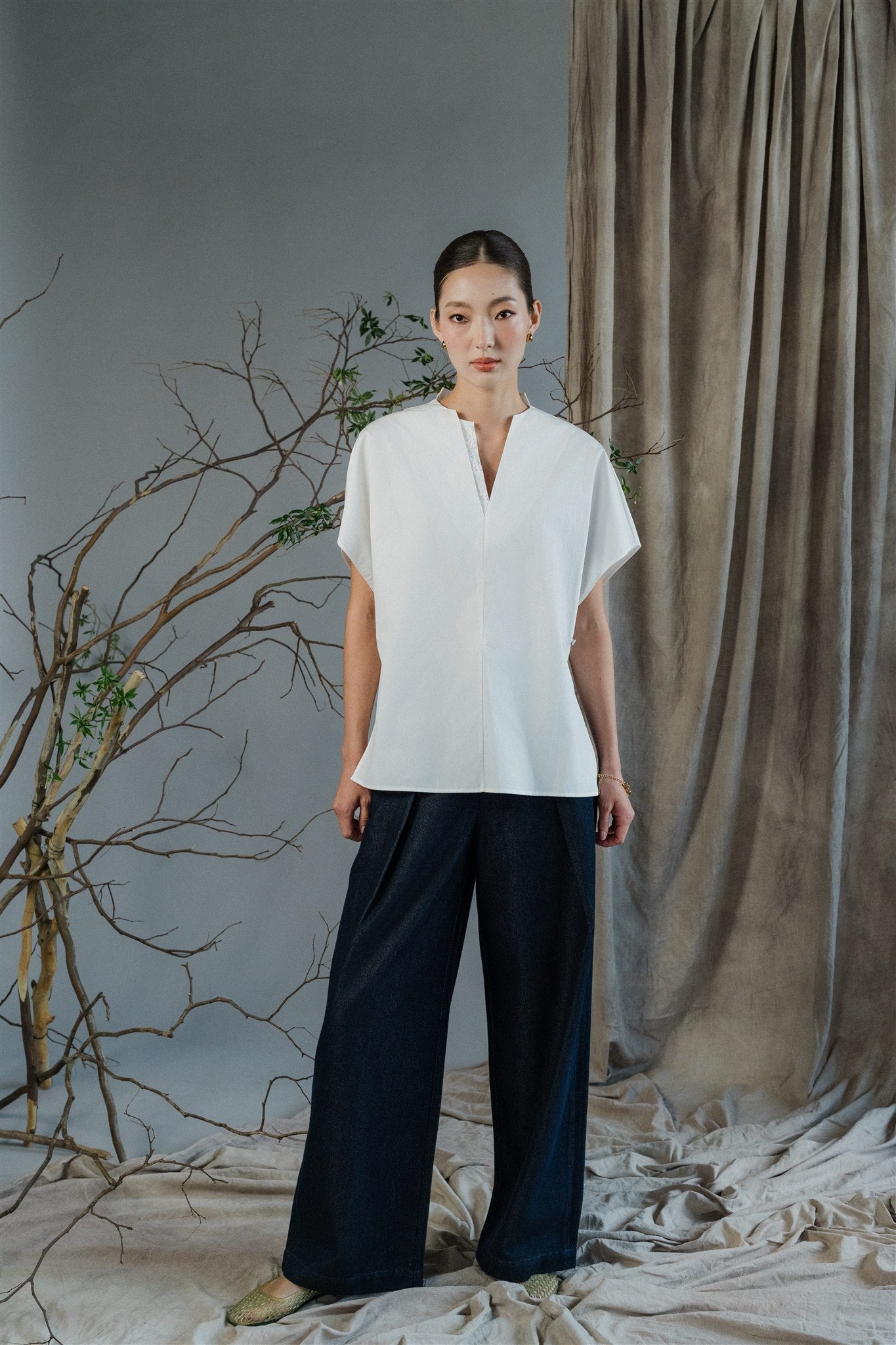 Sana Beaded Cinchable Shirt