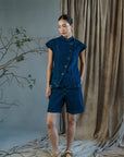 Sora Asymmetrical Denim Top