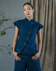 Sora Asymmetrical Denim Top