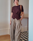 Cairnhill Cross Knit Top - Navy / Brown