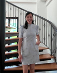 Chevonne Bejewelled Cheongsam - Black / Ice Blue