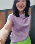 Shenton Cowl Top - Citrus Yellow / Lilac