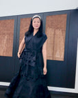 Sayang Embroidery Skirt - White / Midnight Blue