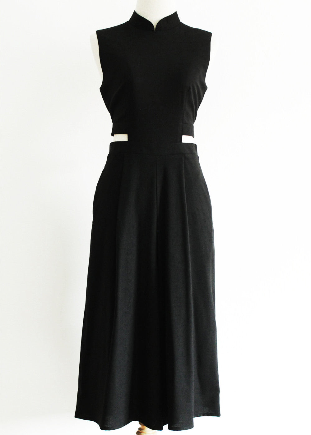 Signature Cut-Out Midi Jumpsuit - Black / Red