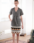 Lynde Shirt Wrap Dress - Houndstooth