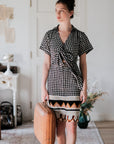 Lynde Shirt Wrap Dress - Houndstooth