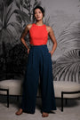 Jem Racer Bi-Colour Cut-Out Maxi Jumpsuit - Orange/Fall Blue (Pre-Order)