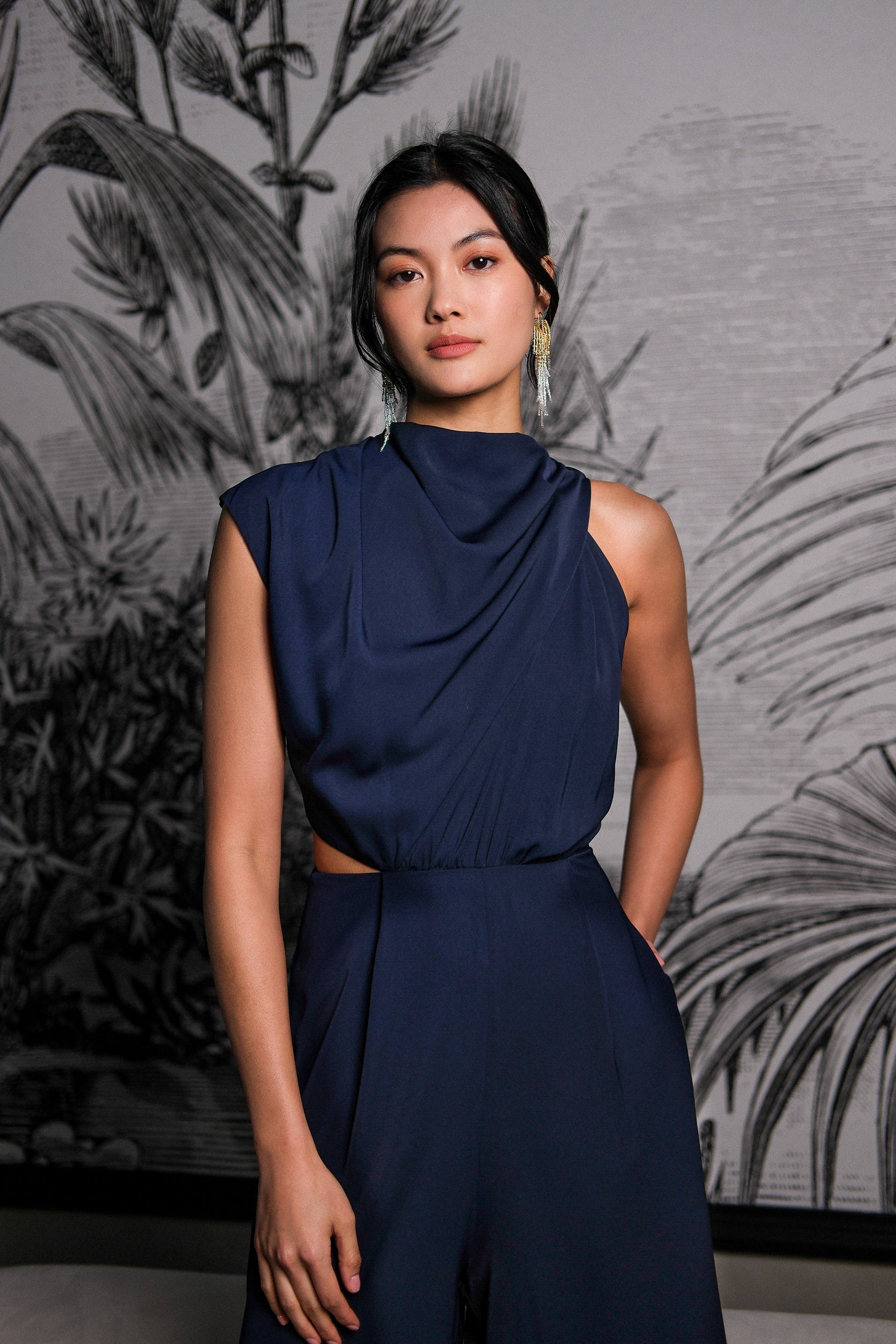 Leilani Maxi Jumpsuit - Red / Navy (Pre-Order)
