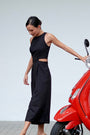 Jem Racer Cut-Out Midi Jumpsuit - Black / Cobalt