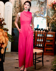 Raven Convertible Jumpsuit - Fuchsia / Black / Forest Green (Pre-Order)