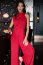 Leilani Maxi Jumpsuit - Red / Navy (Pre-Order)