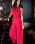 Leilani Maxi Jumpsuit - Red / Navy (Pre-Order)