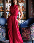 Leilani Maxi Jumpsuit - Red / Navy (Pre-Order)