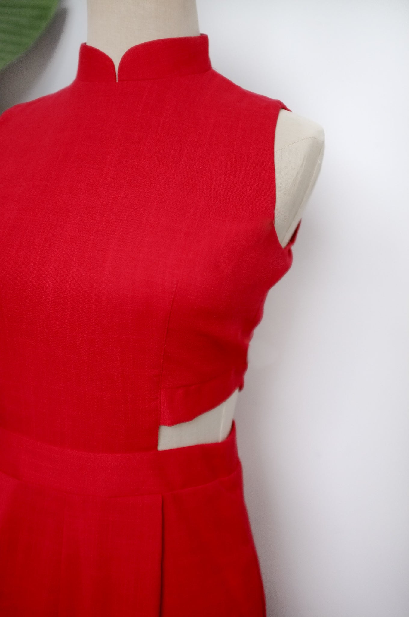 Signature Cut-Out Midi Jumpsuit - Black / Red