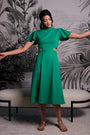 Signature Cut-Out Cheongsam with Sleeves - Emerald (Pre-Order)