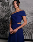 Tess Off Shoulder Dress - Cobalt / Red / Fall Blue / Fuchsia