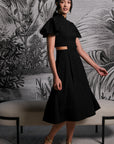 Signature Cut-Out Cheongsam with Sleeves - Black (Pre-Order)