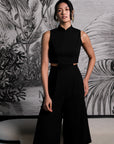 Signature Cut-Out Midi Jumpsuit - Black / Red