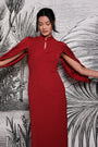 Aori Midi Cheongsam - Red / Emerald (Pre-Order)
