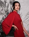 Aori Midi Cheongsam - Red / Emerald (Pre-Order)