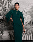 Aori Midi Cheongsam - Red / Emerald (Pre-Order)