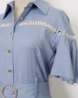 TMP x DOT Monogram Shirt Dress - Orange / Chambray