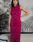 Signature Lace Cheongsam (Midi) - Fuchsia / Peach / Navy (Pre-Order)