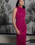 Signature Lace Cheongsam (Midi) - Fuchsia / Peach / Navy (Pre-Order)