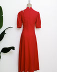 Astrid Convertible Midi Cheongsam - Red / Blue