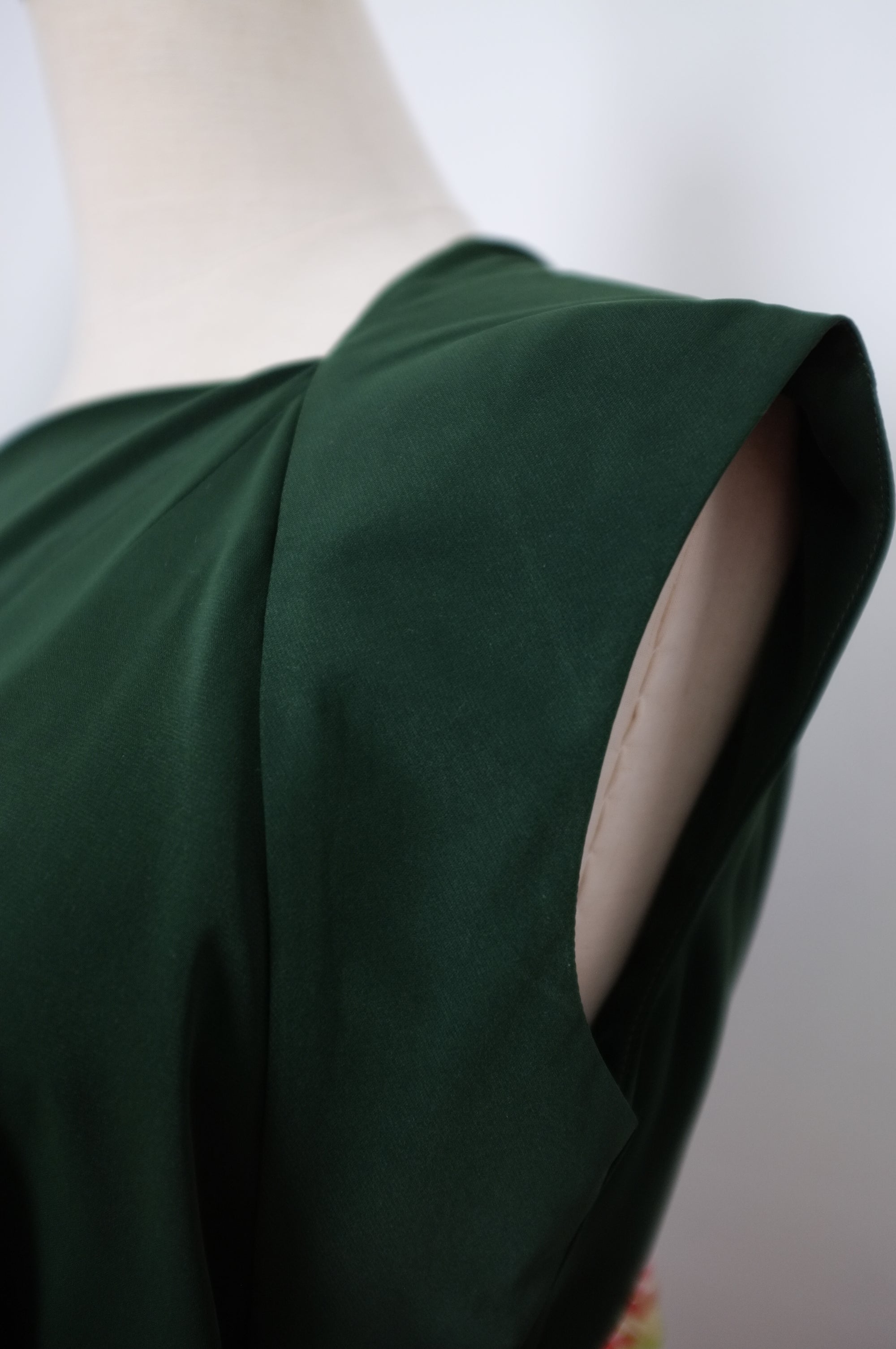 Asymmetrical Off-Shoulder Top -  Forest Green / Fuchsia / Black (Pre-Order)