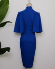 Liv Convertible Sleeves Cheongsam - Red / Blue