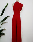 Leilani Maxi Jumpsuit - Red / Navy (Pre-Order)
