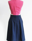 Signature Bi-Colour Cut-Out Cheongsam-  Pink/Navy (Pre-Order)
