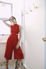 Signature Cut-Out Midi Jumpsuit - Black / Red