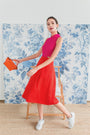 Signature Bi-Colour Cut-Out Cheongsam - Pink/Orange (Pre-Order)