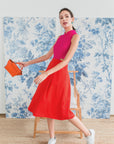 Signature Bi-Colour Cut-Out Cheongsam - Pink/Orange (Pre-Order)