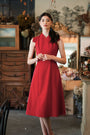 Selena Midi Dress - Fuchsia / Red / Cobalt ( Pre-order )