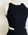 Jem Racer Cut-Out Midi Jumpsuit - Black / Cobalt