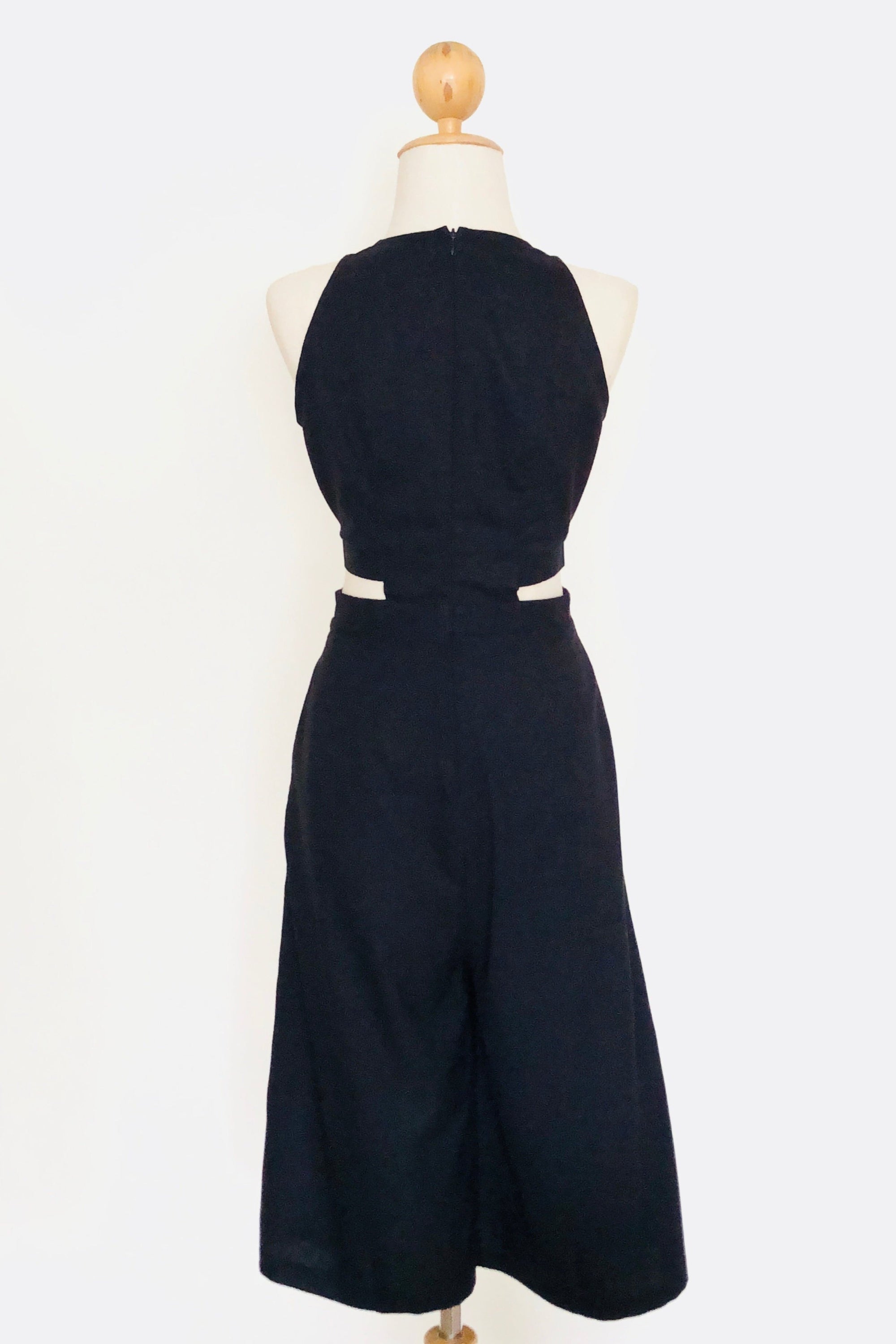 Jem Racer Cut-Out Midi Jumpsuit - Black / Cobalt