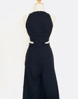 Jem Racer Cut-Out Midi Jumpsuit - Black / Cobalt